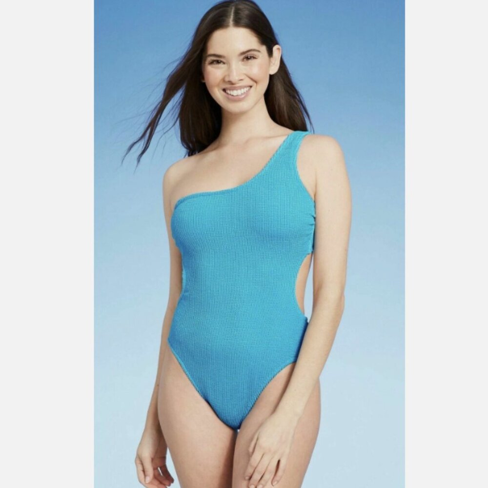 Shade & Shore One Shoulder One Piece Swimsuit L